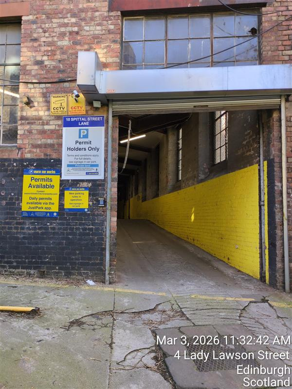 Spittal Street Lane - Edinburgh Car Park (Small vehicles only)