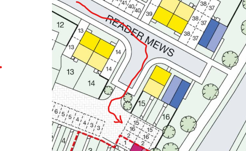 Parking on Reader Mews, TA18
